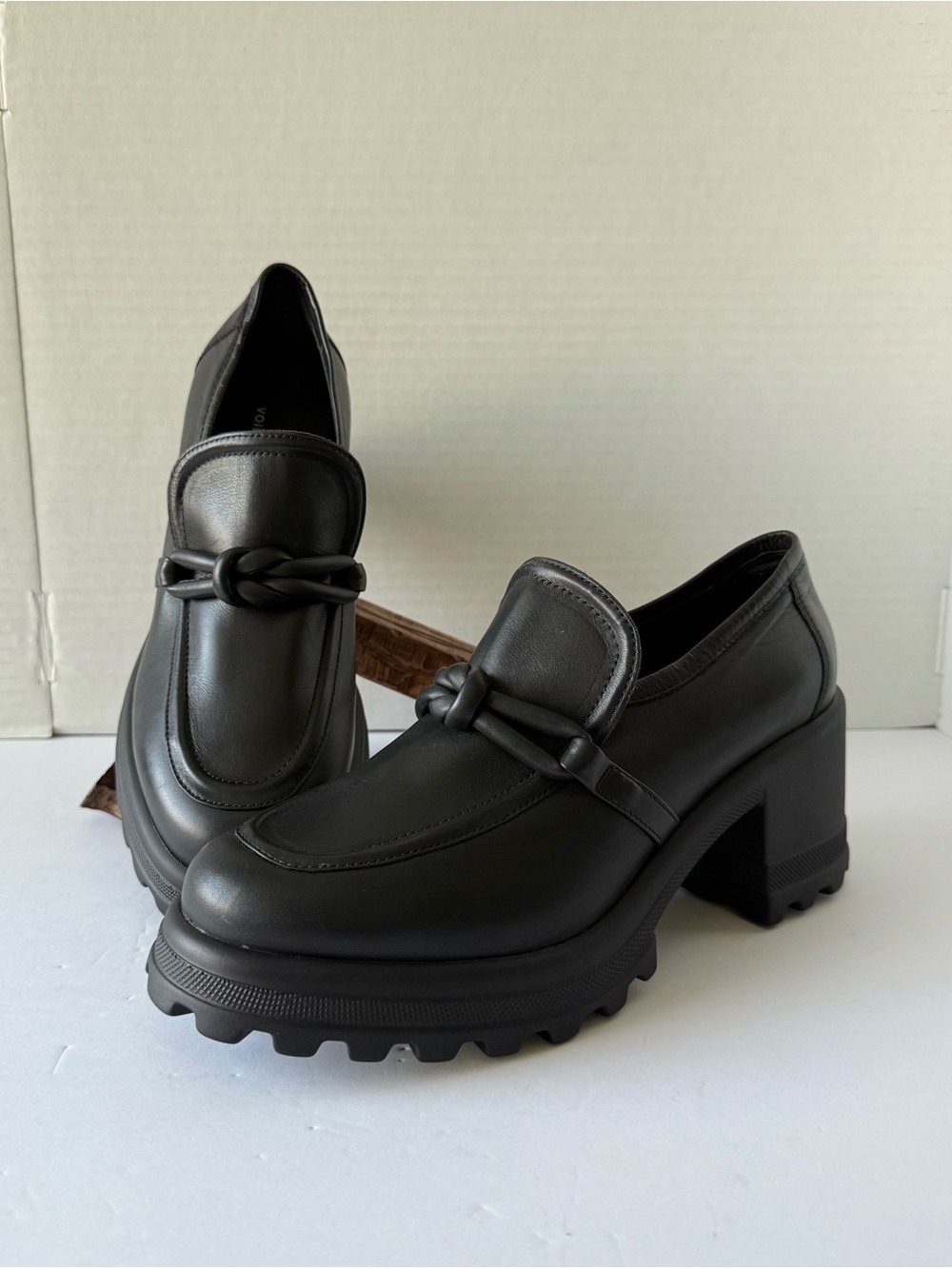 Voile Blanche Carine Nappa Loafers Black Shoes Women Size 40 Slip On New No Box